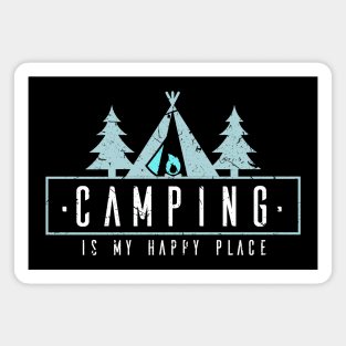 Vintage Camping Is My Happy Place Camper Magnet